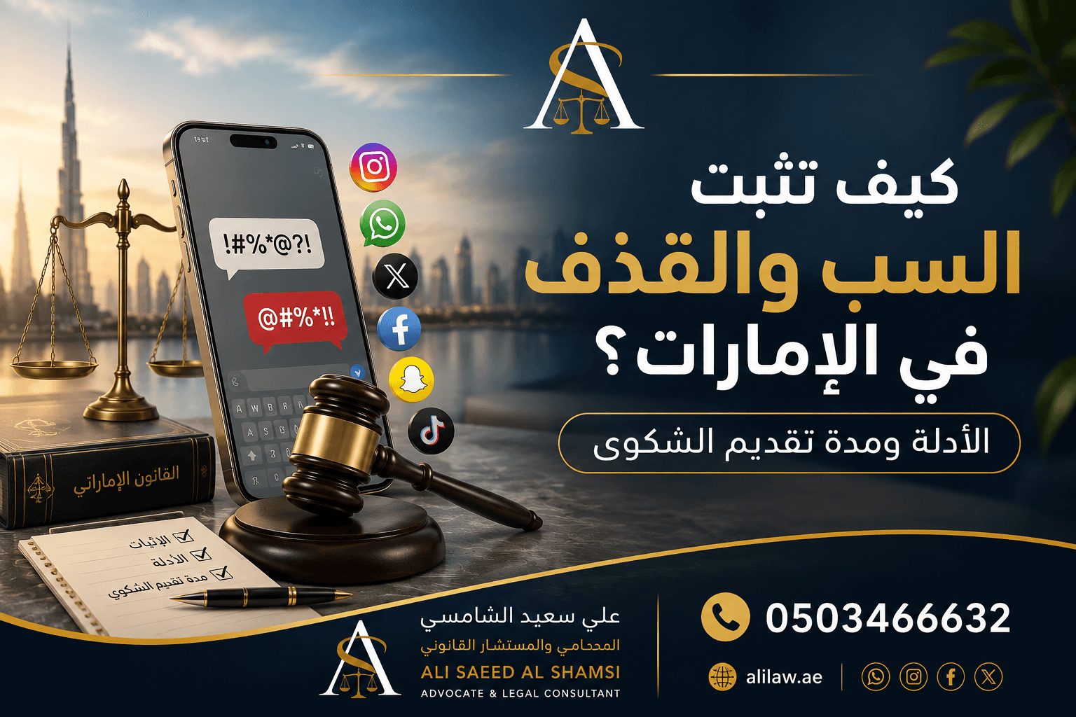 كيف تثبت السب والقذف في الإمارات؟ الأدلة ومدة تقديم الشكوى